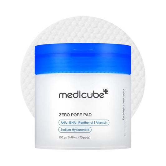 Medicube Zero Pore Pad jar with blue lid, 70 pads